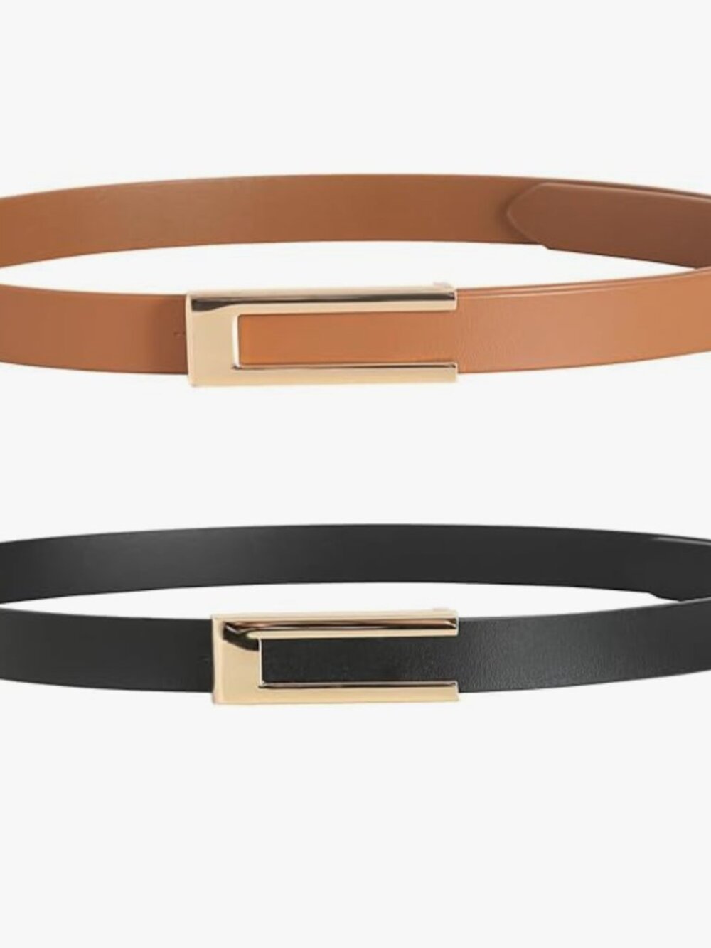 2 Pack Women's 1.3" Leather Belt for Jeans Pants Dresses with Retro Alloy Buckle